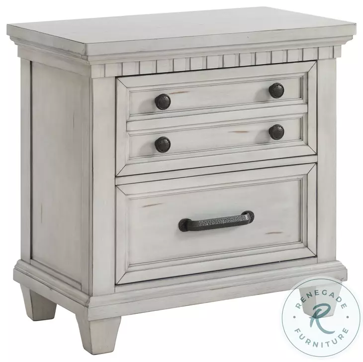 Windom Antique White 2 Drawer Nightstand
