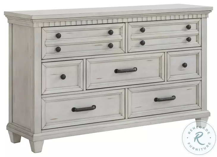 Windom Antique White 7 Drawer Dresser