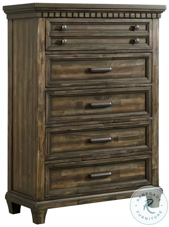 Windom Smoky Walnut 5 Drawer Chest