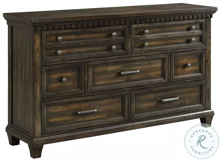 Windom Smoky Walnut 7 Drawer Dresser
