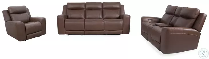 Carrith Autumn Umber Leather Power Reclining Sofa