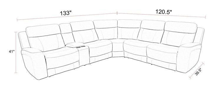 Calgary Autumn Umber Leather 6 Piece Modular Power Reclining Sectional