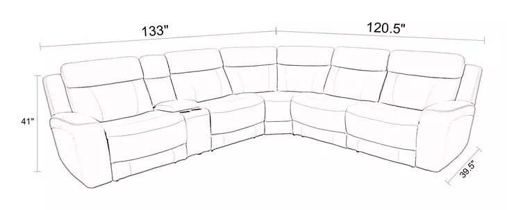 Calgary Autumn Umber Leather 6 Piece Modular Power Reclining Sectional