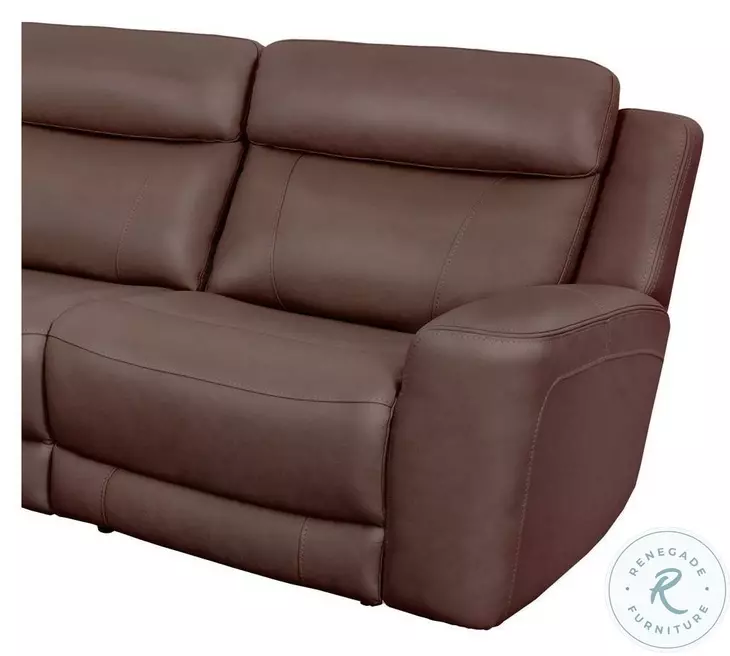 Carrith Autumn Umber Leather 6 Piece Modular Power Reclining Sectional