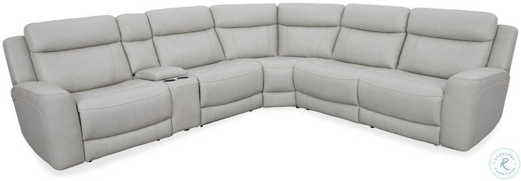 Carrith Stone Leather 6 Piece Modular Power Reclining Sectional