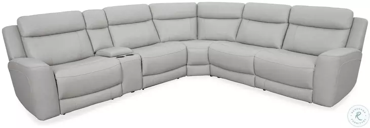 Carrith Stone Leather 6 Piece Modular Power Reclining Sectional