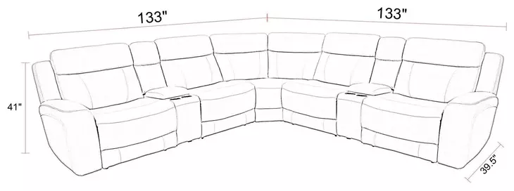 Calgary Autumn Umber Leather 7 Piece Modular Power Reclining Sectional