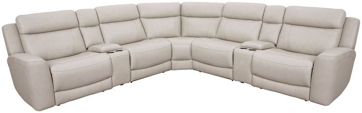 Calgary Stone Leather 7 Piece Modular Power Reclining Sectional