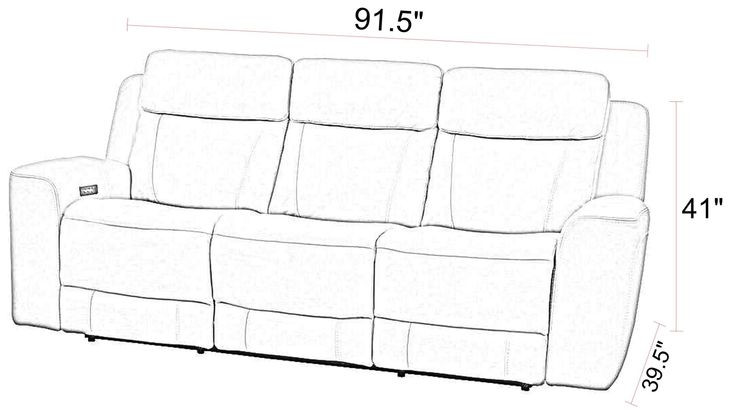 Calgary Stone Leather Power Reclining Sofa