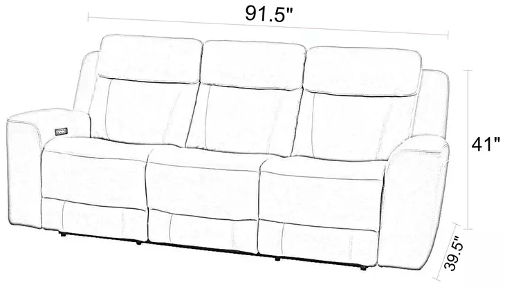 Calgary Stone Leather 92" Power Reclining Sofa