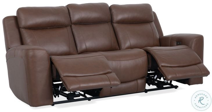Carrith Autumn Umber Leather Power Reclining Sofa