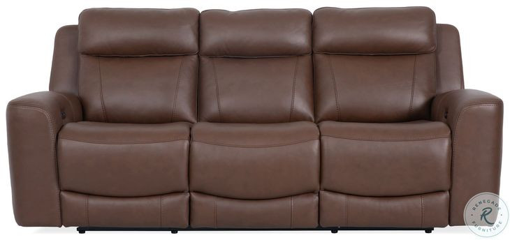 Carrith Autumn Umber Leather Power Reclining Living Room Set