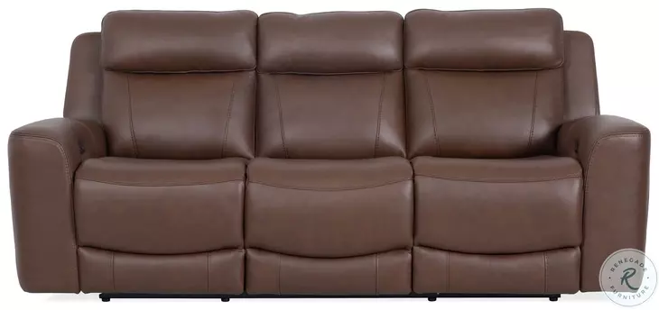 Carrith Autumn Umber Leather Power Reclining Sofa