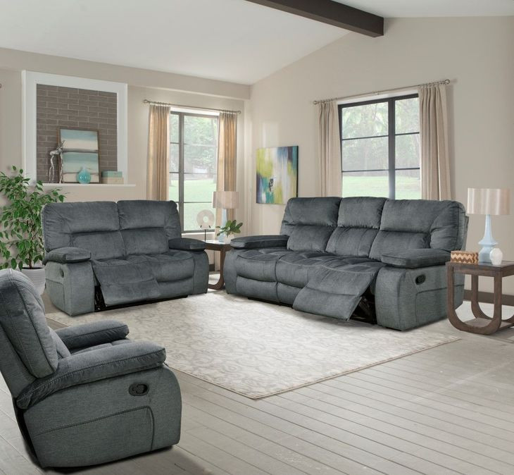 Chapman Polo Performance Fabric Dual Reclining Sofa with Drop Down Console