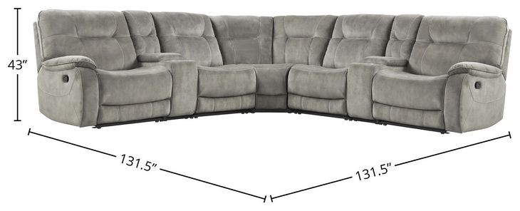 Cooper Shadow Natural Performance Fabric 7 Piece Modular Reclining Sectional