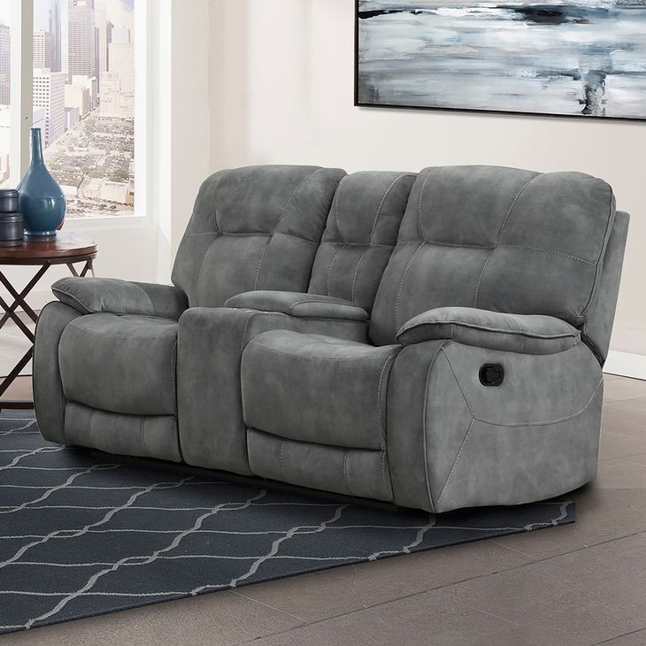 Cooper Shadow Grey Manual Reclining Console Loveseat