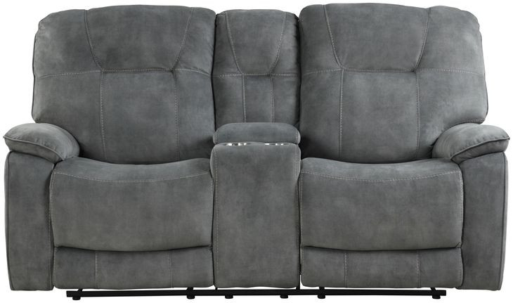 Cooper Shadow Grey Manual Reclining Console Loveseat