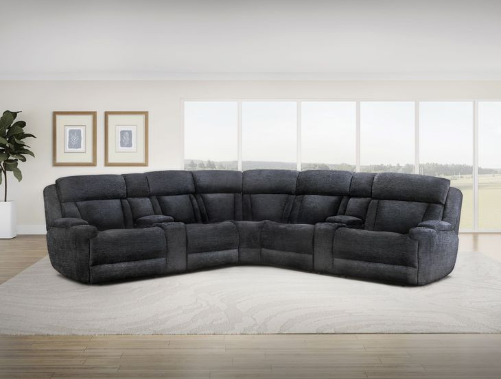 Dalton Lucky Charcoal Performance Fabric 7 Piece Modular Power Reclining Sectional