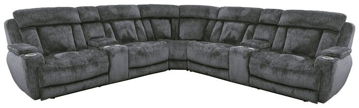 Dalton Lucky Charcoal Performance Fabric 7 Piece Modular Power Reclining Sectional