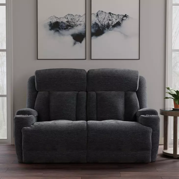 Dalton Lucky Charcoal 65" Power Reclining Loveseat