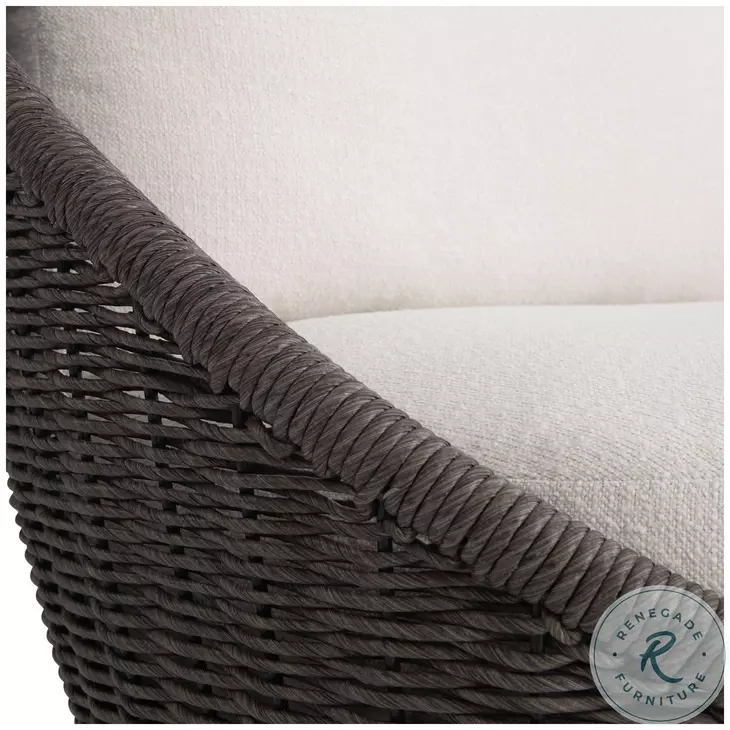 Santa Monica Pebble And Cream Outdoor Swivel Chair