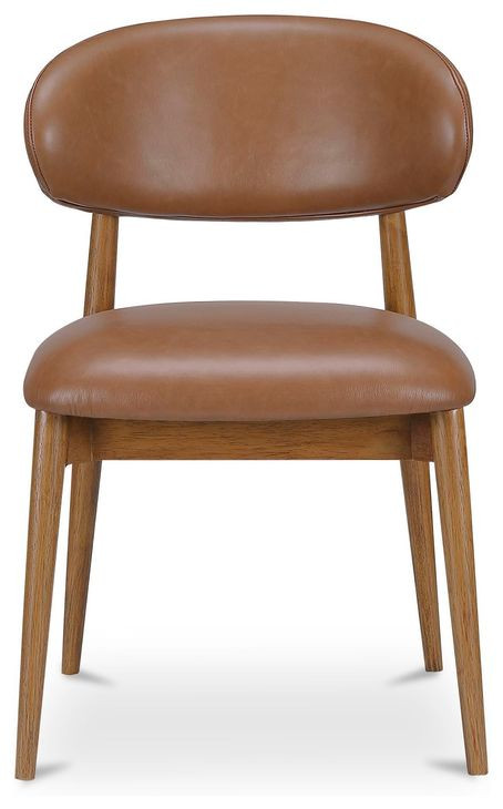 Ellie Brown Leather Upholstered Dining Chair