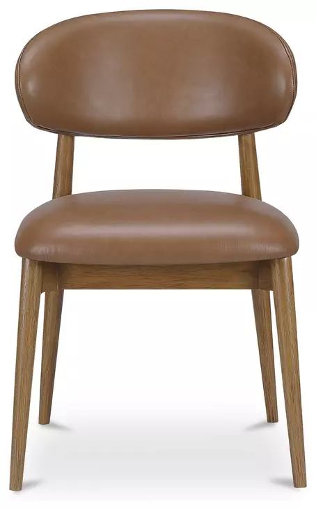 Ellie Brown Leather Upholstered Dining Chair