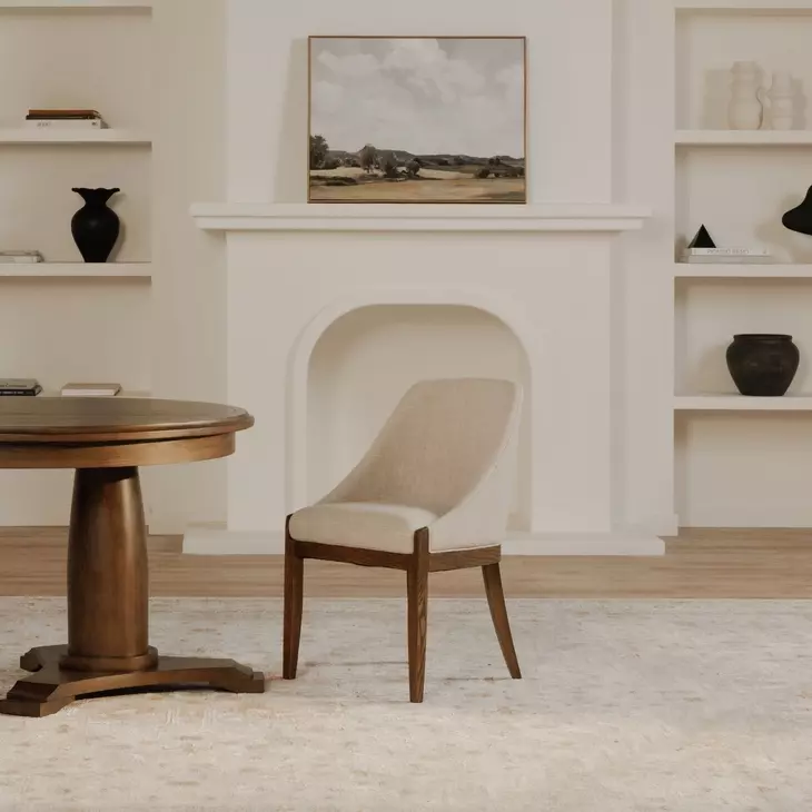 Edward Heather Beige Performance Fabric Upholstered Dining Chair