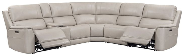 Easton Steamboat Quartz Leather Zero Gravity Power Reclining Sectional with USB Charging