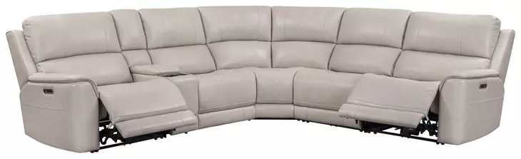 Easton Steamboat Quartz Leather Power Reclining Sectional with USB Charging