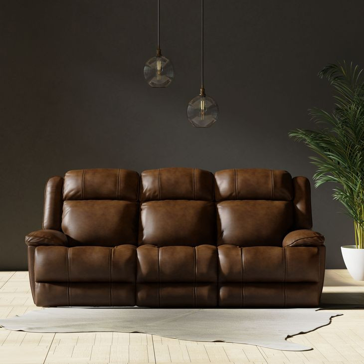 Eclipse Florence Brown Power Reclining Sofa with Power Headrest