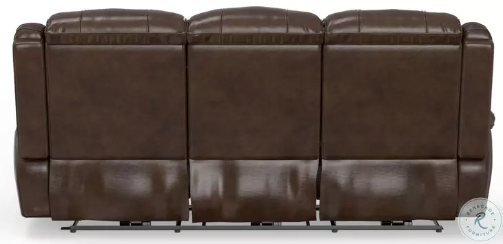 Midnight Florence Brown Power Reclining Sofa with Power Headrest
