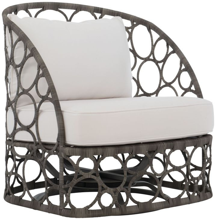Bali White Performance Fabric Outdoor Swivel Chair