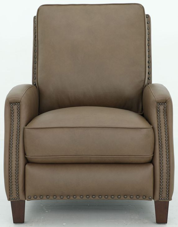 Melrose Cashmere Taupe Leather Push Thru The Arms Recliner