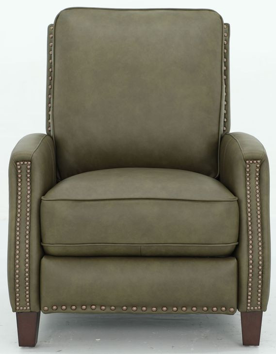 Melrose Oasis Olive Leather Push Thru The Arms Recliner