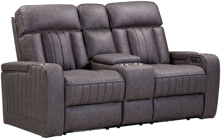 Equinox Mercury 74" Power Reclining Console Loveseat With Power Headrest