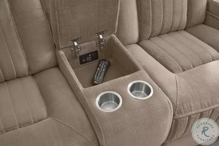 Equinox Mushroom Power Reclining Living Room Set With Drop Down Table