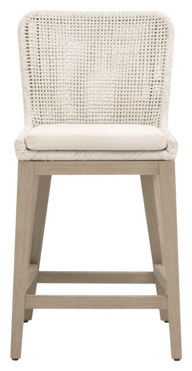 Woven Outdoor Shell Performance Fabric Upholstered Mesh Counter Height Stool