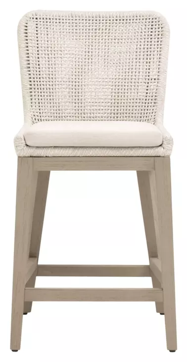 Woven Outdoor Shell Performance Fabric Upholstered Mesh Counter Height Stool