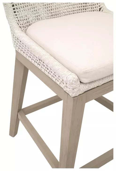 Woven Outdoor Shell Performance Fabric Upholstered Mesh Counter Height Stool