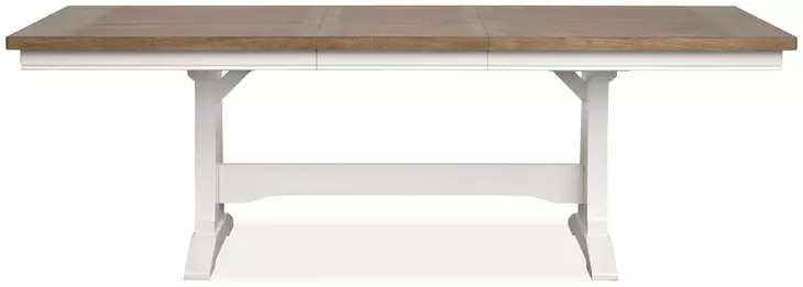 Crownfall Whisper White and Cerused Nutmeg 92" Extendable Rectangular Dining Table