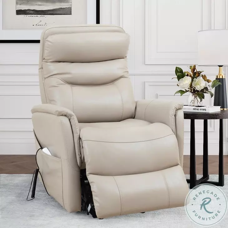 Twilight Softy Ivory Lift Power Recliner with Articulating Headrest
