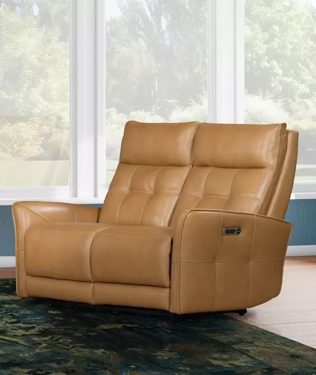 Gershwin Lucca Butterscotch 62" Power Reclining Loveseat with Zero Gravity