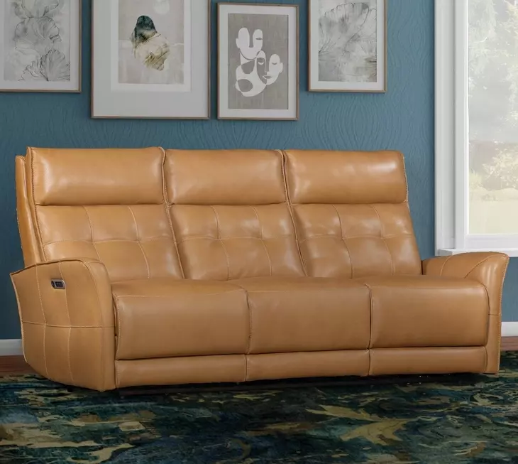 Gershwin Lucca Butterscotch 87" Power Reclining Sofa with Zero Gravity