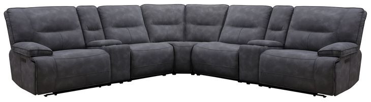 Gladiator Cobalt Performance Fabric 7 Piece Modular Power Reclining Sectional