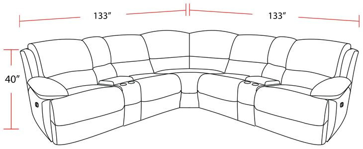 Gladiator Sky Performance Fabric 7 Piece Modular Power Reclining Sectional