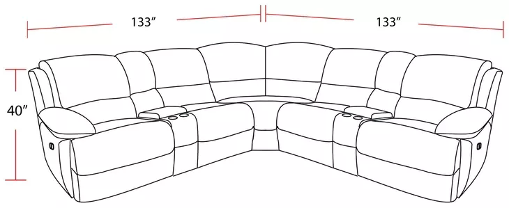 Gladiator Sky Performance Fabric 7 Piece Modular Power Reclining Sectional