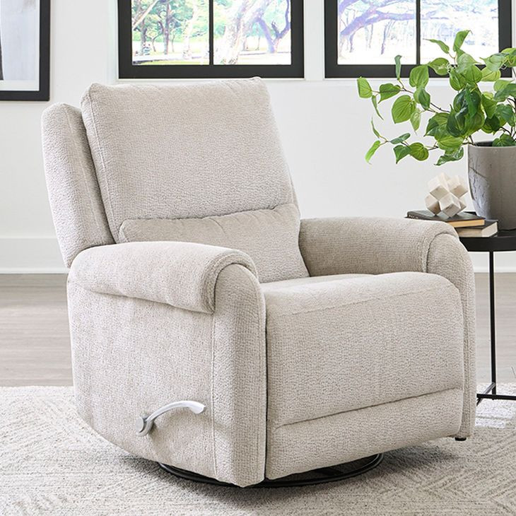 Gentry Ecru Mist Swivel Glider Recliner