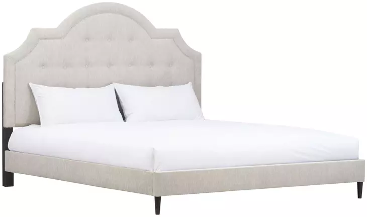 Zest Beige and Black Queen Upholstered Panel Bed