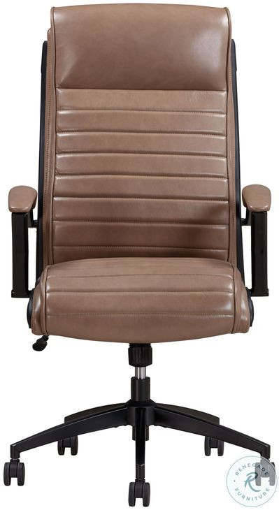 Dunwell Smooth Latte Leather Desk Chair